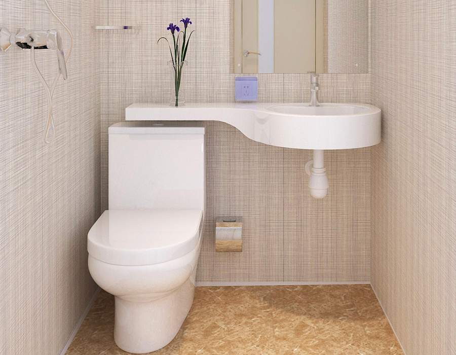Teljes panel PEC Resin Fiber Hotel moduláris előregyártott fürdőszobai egység