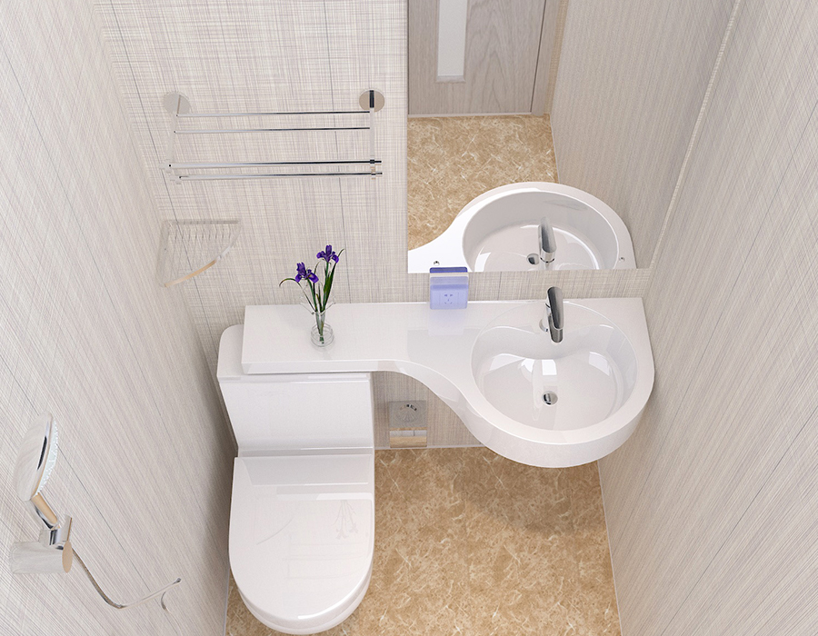 Teljes panel PEC Resin Fiber Hotel moduláris előregyártott fürdőszobai egység
