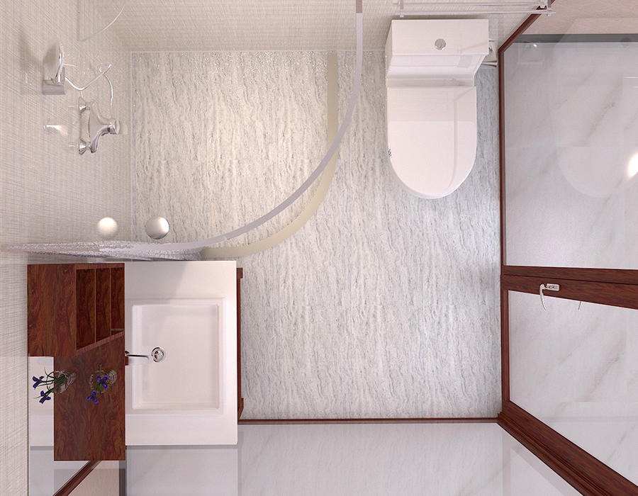 PEC Resin Fiber & RTM Base apartman moduláris fürdőszoba üvegfalakkal